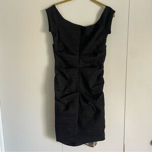 Black off the shoulder bodycon cocktail dress